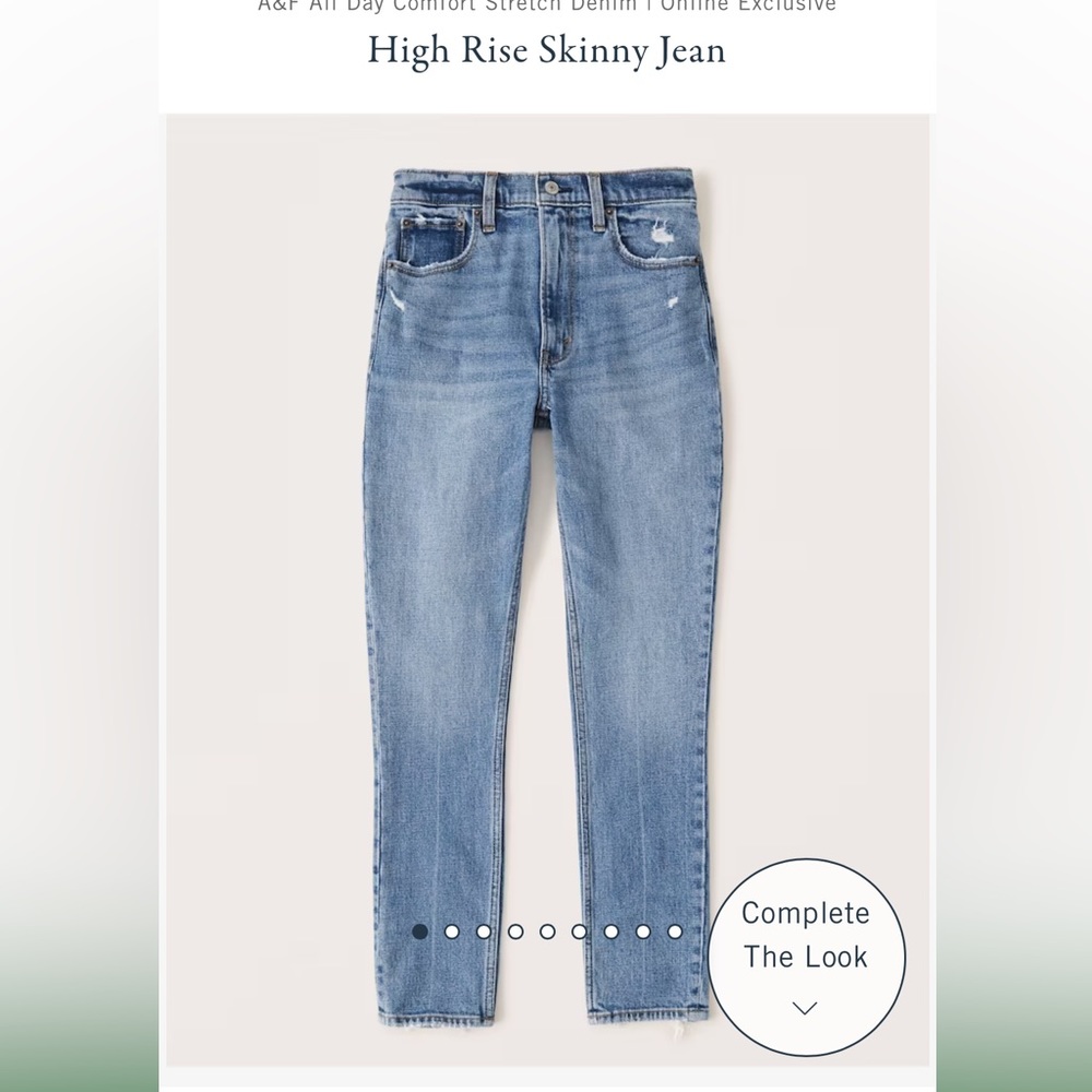 Abercrombie & Fitch The Skinny High Rise ankle jeans 30 waist 10R 10 Med wash